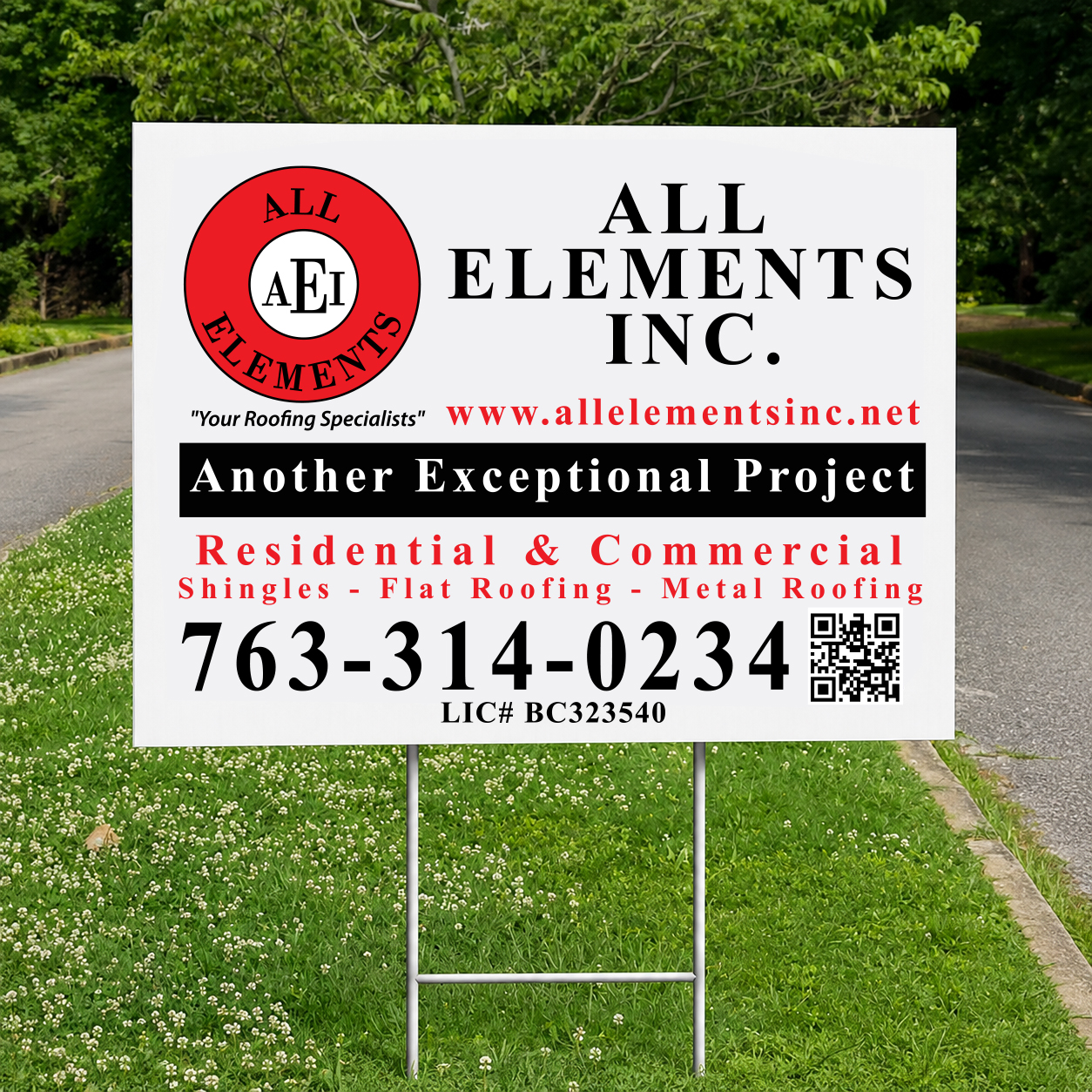 Yard sign example